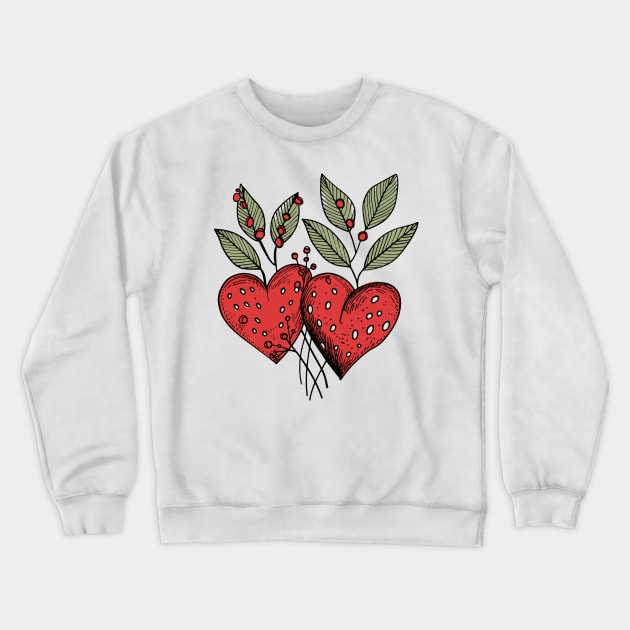 Two hearts. A gift for Valentine's Day Crewneck Sweatshirt by DragonDream